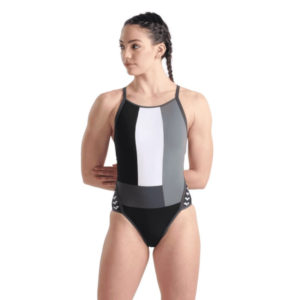 Womens Team Pro Solid One Piece Swimsuit-Black mix color